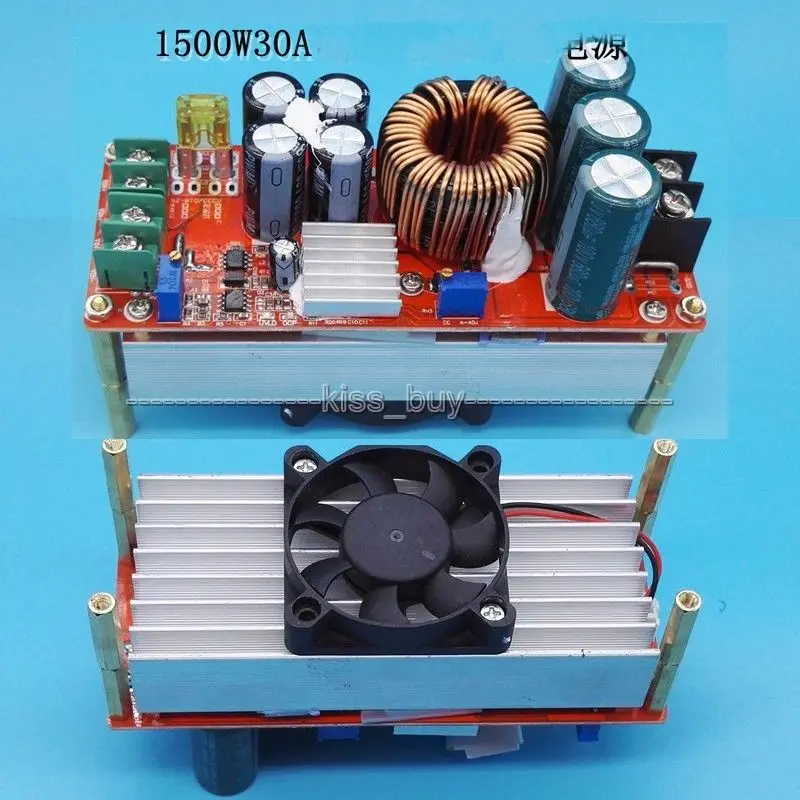

1500W 30A DC-DC Boost Converter Step Up Power Supply Module Constant Current DC10-60V 36v 48v to 10-30V 12v 24v