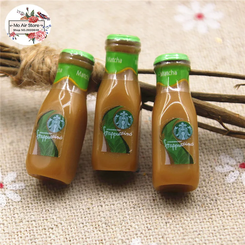 10pcs resin 3D cute Coffee Frappuccino bottle Cabochon imitation food drink Art Supply Decoration Charm DIY Craft