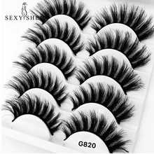 SEXYSHEEP, 5 пар, 3D, норковые накладные ресницы, толстые, завитые, полная полоска, ресницы для наращивания, модные, женские, для макияжа глаз