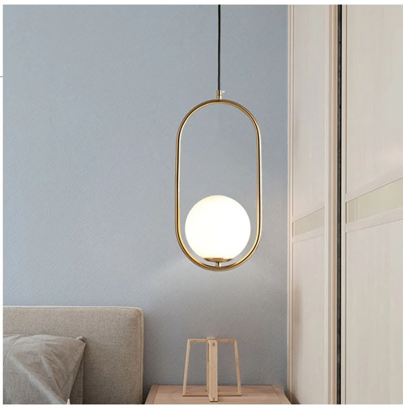 Nordic Minimalist Art Decoration LED Pendant Light Creative Glass Crystal Cafe Bar Bedroom Minimalist Restaurant Bar Lighting (12)