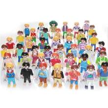 10pc 7cm Playmobil figures toy set 2017 New Playmobil police pirate princess horse house action figurines