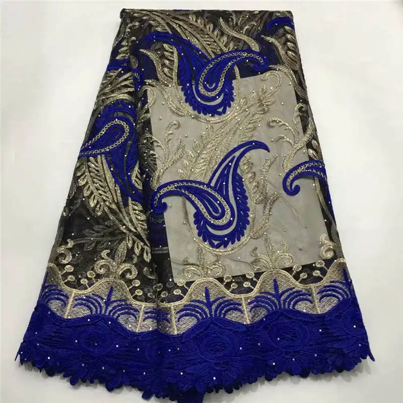 

ZQM!African Lace Fabric 2019 Embroidered Nigerian Laces Fabric Bridal High Quality French Tulle Lace Fabric For Women ! L70205