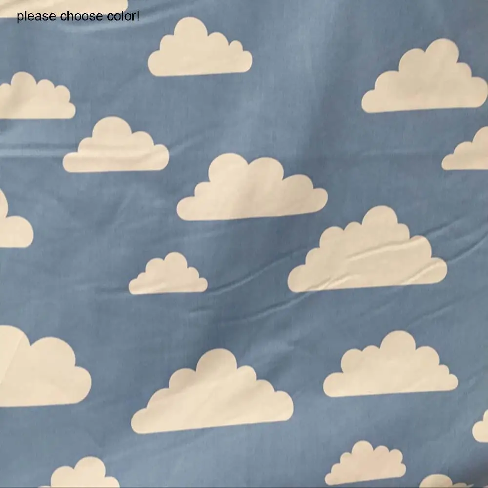 Синий/серый/розовый скандинавский ветер большие облака printed100% хлопчатобумажная саржа для DIY детей постельные принадлежности лист ручной работы платье tela ткань - Цвет: blue