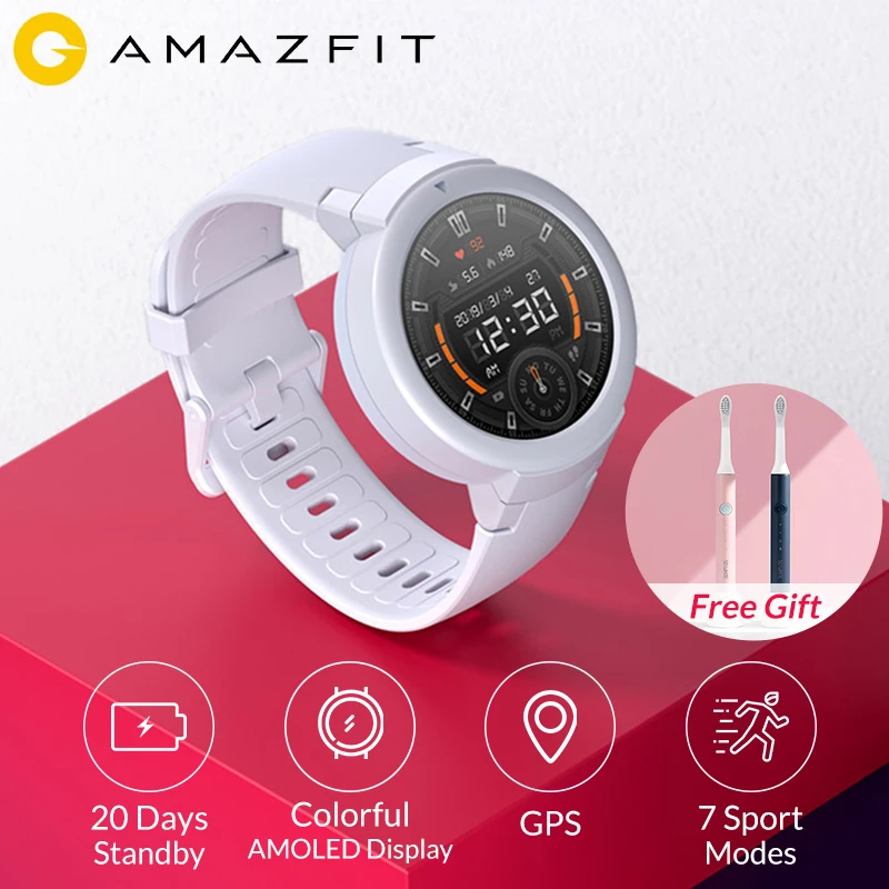 

Original Xiaomi AMAZFIT Verge Lite Smartwatch 20 Days Battery Life 1.3 Inch AMOLED Screen Built-in GPS Heart Rate Monitor