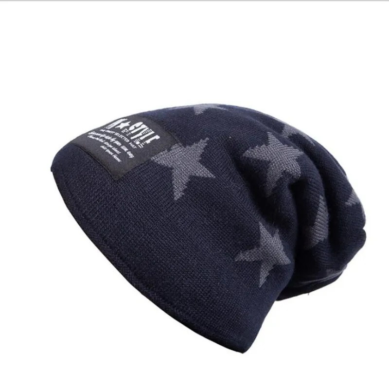 Seioum мужская шапка Skullies зимняя бини Вязаная Шерсть хип хоп чулок плюс бархатная
