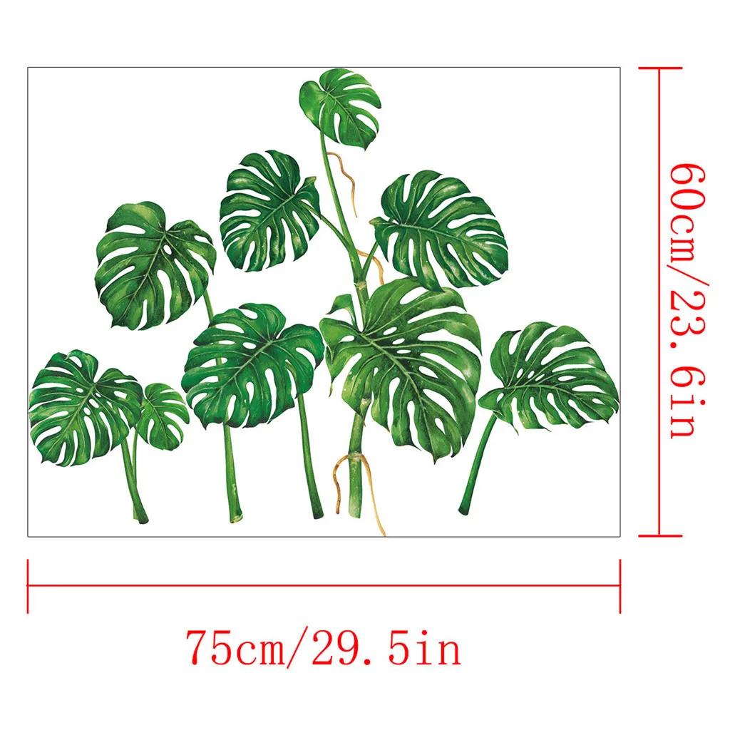 Креативное зеленое растение монстера Наклейка на стену мобильное моделирование растение прикрепляется к телевизору декорация для стен и окон наклейка s