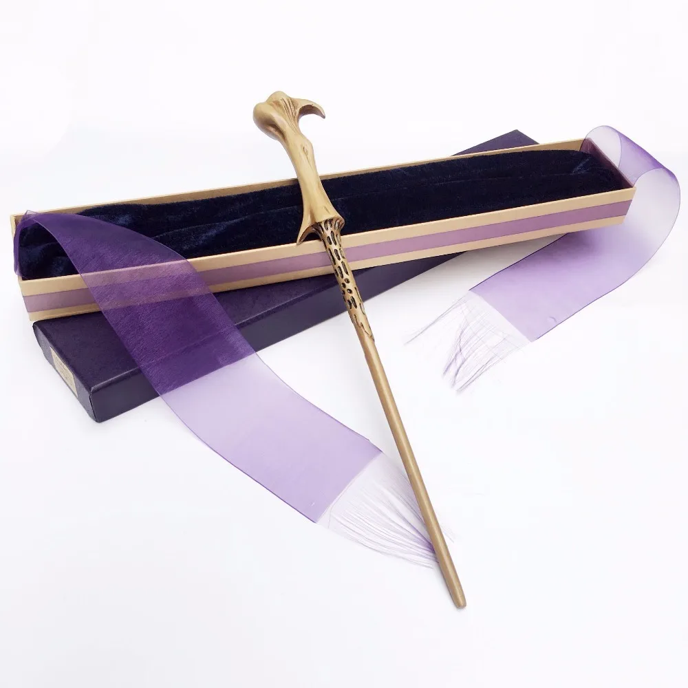 

New Arrive Metal Iron Core Lord Voldemort Wand Harry Potter Magic Magical Wand Elegant Ribbon Gift Box Packing