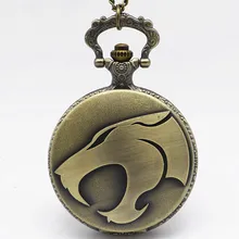 Новое поступление Бронзовый Волк рот кварцевые карманные часы кулон ожерелье красочный циферблат Fob часы Мужские Женские Рождественский подарок