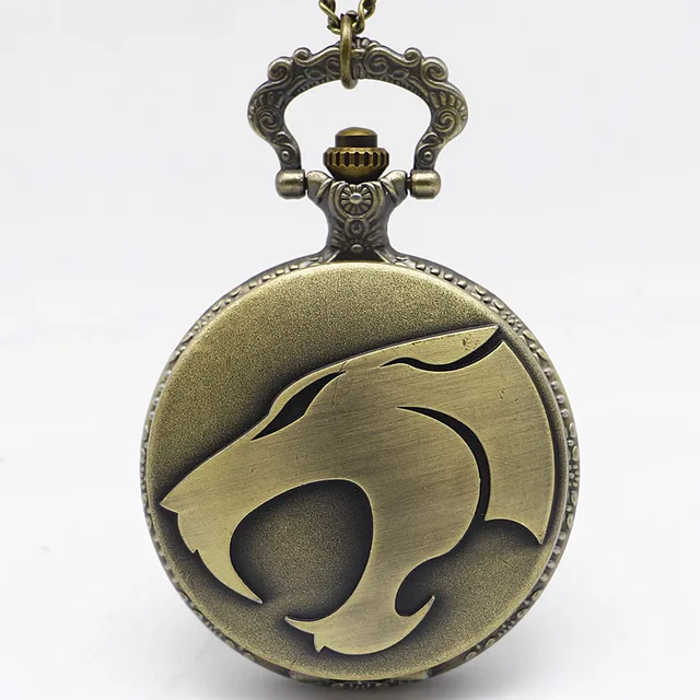 New Arrival Bronze Wolf Mouth Quartz Pocket Watch Pendant Necklace Colorful Dial New Arrival Bronze Wolf Mouth Quartz Pocket Watch Pendant Necklace Colorful Dial