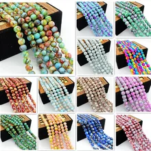 Стеклянных бусин, круглых рассыпчатых бусин для изготовления ювелирных изделий, браслетов и ожерелий 4 мм 6 мм 8 мм 10 мм