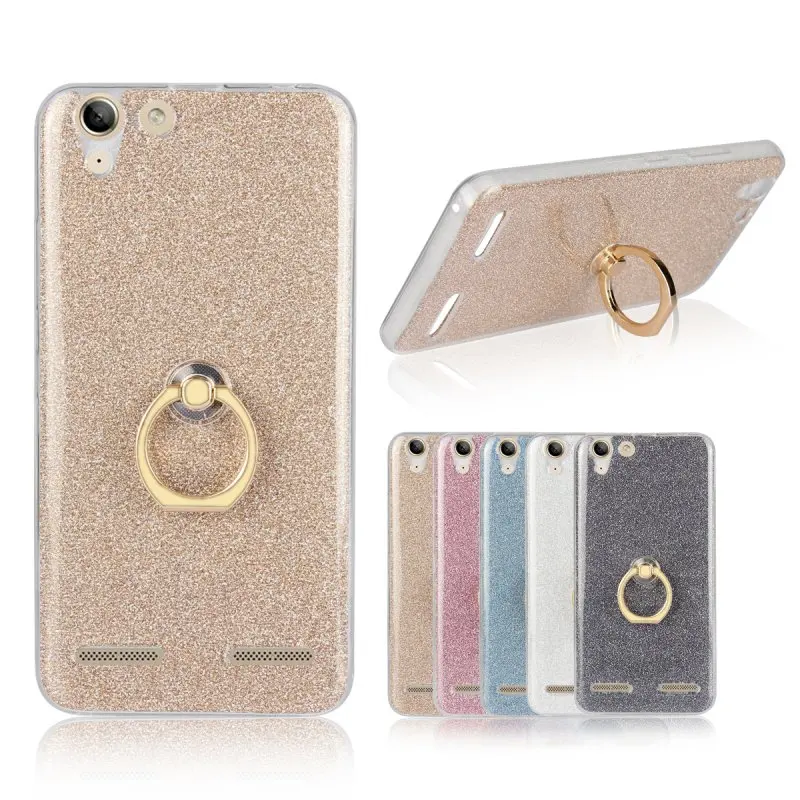 

for Lenovo K5 Finger Grip Ring Holder Case for Vibe K5 Plus Lenovo A6020 A 6020 Back Cover shiny Shell Coque Capa Hoesjes Etui