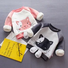 Свитер для маленьких мальчиков; Bebe; теплая одежда с героями мультфильмов; Детские повседневные плотные топы с длинными рукавами для девочек; зимний костюм для маленьких мальчиков