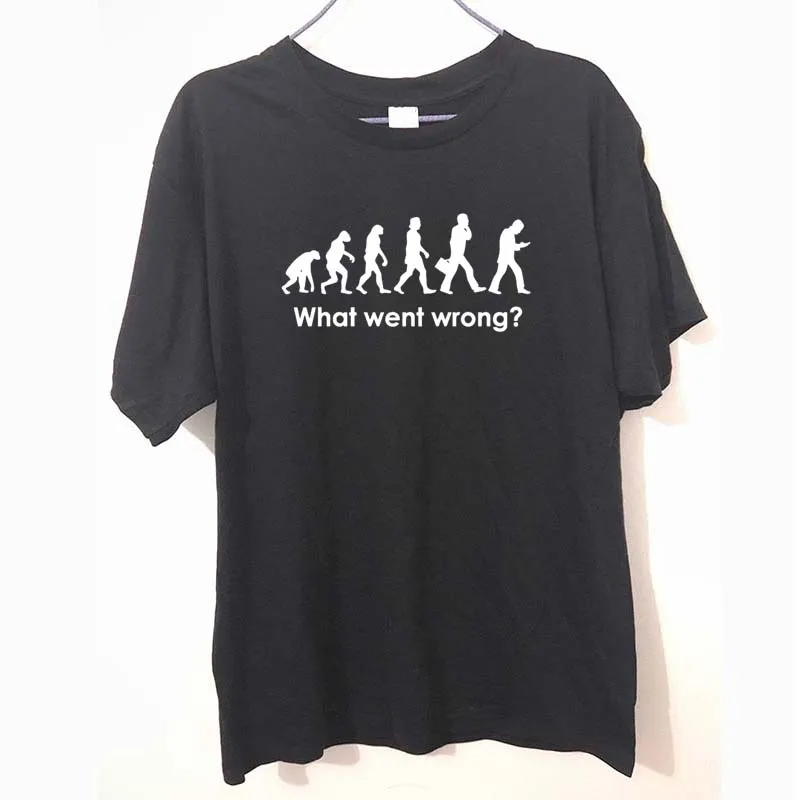 WHAT WENT WRONG? EVOLUTION T shirt Tee Joke Big Funny Birthday Gift