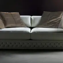 Перламутровый бежевый кожаный Французский Королевский диван для гостиной из натуральной кожи диван Честерфилд 3-местный