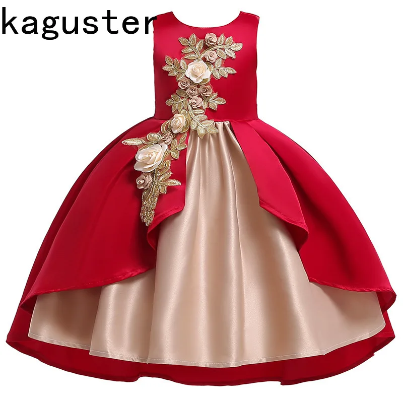

Girls Dress Gown Floral Ruffles Princess Birthday Party Wedding Dress 2019 Vestidos Aniversario Christmas Vestido De Festa Longo