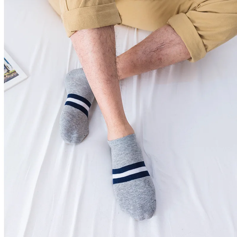 5 пар/уп. хлопковые носки весна лето мужские модные короткие Повседневные Дышащие носки полосатые носки белые крутые носки