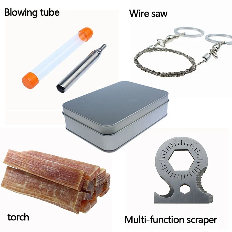 

1 Set Outdoor Emergency SOS Kit First Aid Box Supplies Field Self-help Box For Survival Gear Tool Kits Camping Travel