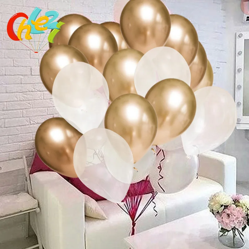 Ballons En Latex Metallique Chrome 12 Pouces Pieces Ballon A Helium Pour Decoration D Anniversaire De Mariage Or Argent Rouge Bleu Vert Aliexpress