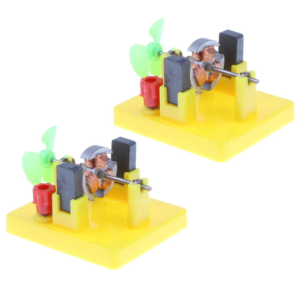 2pcs DIY Fan Motor Science Model Toy Physics Electrical Experiment Educational Kit Assemble Puzzles for Kids Children