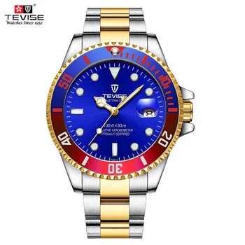 

TEVISE Mens Watches Rotatable Outer Ring Automatic Mechanical Wristwatches Waterproof Luminous Date Clock Male Relogio Masculino
