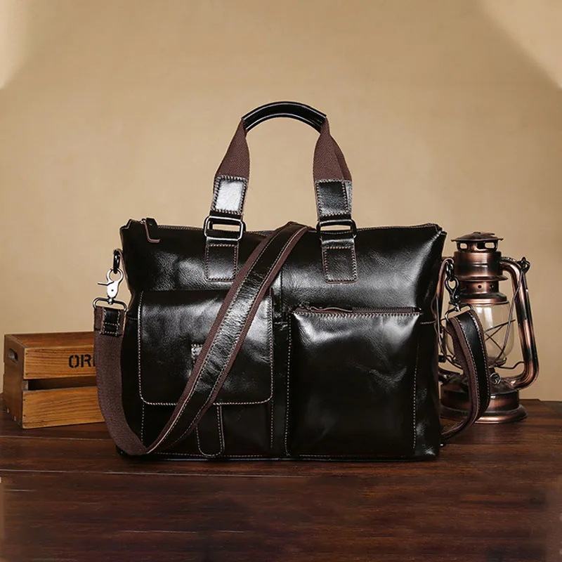 العلامة التجارية جلدية 14' حقيبة أعمال كيس الرجال الكمبيوتر حقائب الذكور Crossbody حقيبة كتف حقيبة ساعي لأجهزة الكمبيوتر المحمول XA247ZC