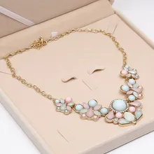 Hesiod Кристалл колье ожерелья ювелирные изделия аксессуары золотой цвет цепи цветок ожерелья и подвески женщина подарок Рождество