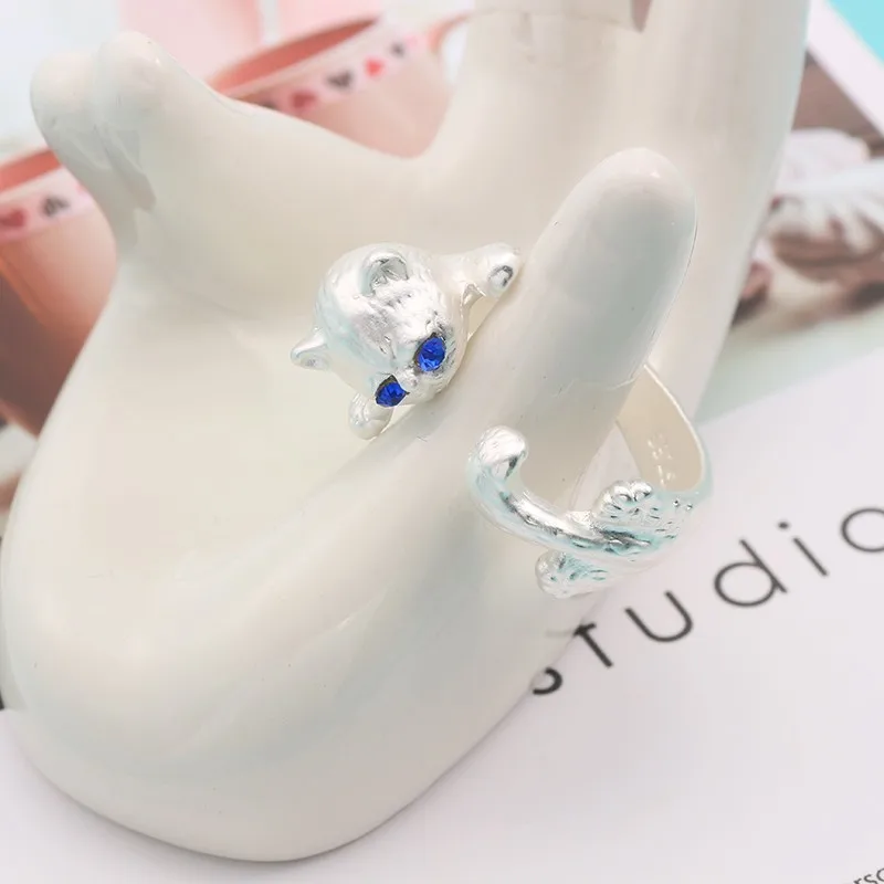 Fashion-Animal-Rings-For-Women-Silver-Metal-Blue-Rhinestone-Eyes-Cat-Ring-Adjustable-Open-Anel-Jewelry (2)