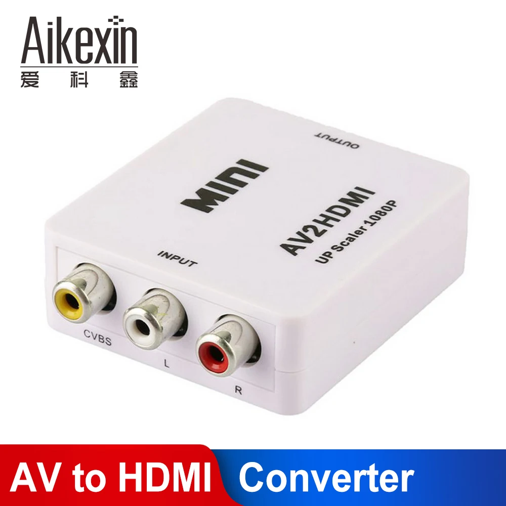 Конвертер Aikexin Mini AV в HDMI композитный преобразователь RCA CVBS 720/1080p UP Scaler AV2HDMI для