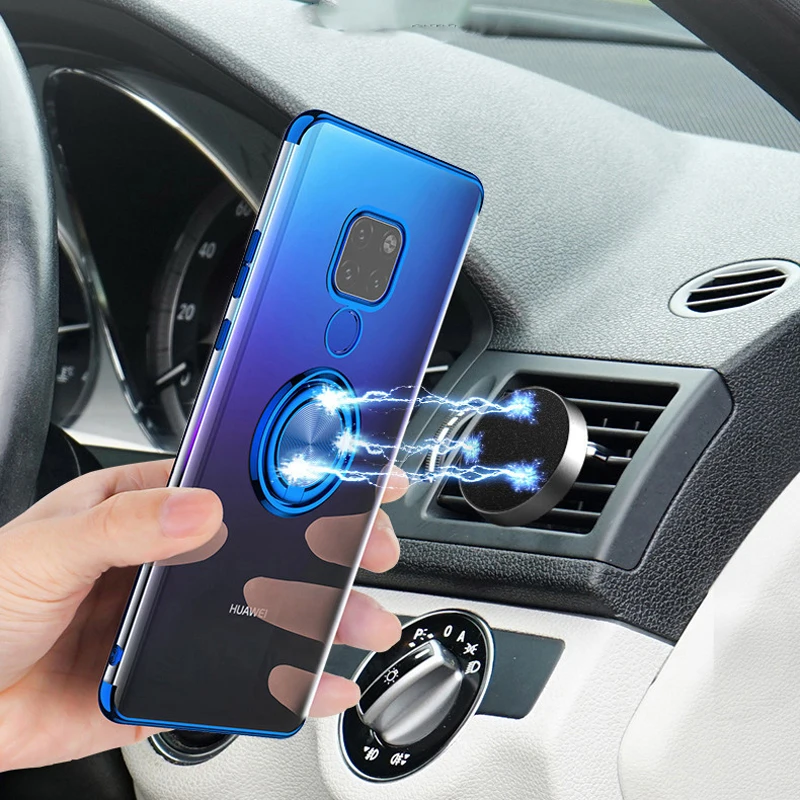 

Elecplating Soft Cases for Huawei Mate 30 20 Pro Lite P20 Honor 20 V20 V10 P Smart Z 2019 Y6 Y7 Y9 Prime Case Finger Ring Cover