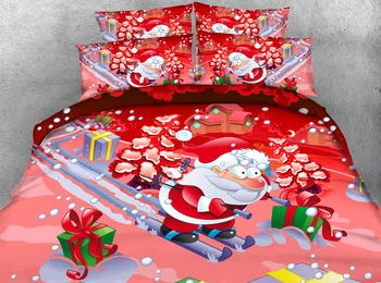 

JF-186 Happy Santa Claus Skiing Kids adult Christmas Gift 4pcs bedding set