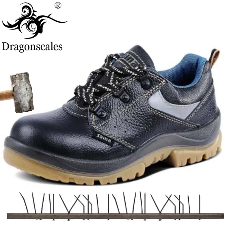 

2019 New High Quality Non-slip Breathable Leather Steel Toe Cap Puncture Safety Boots Men's Lightweight Suitable For Workers