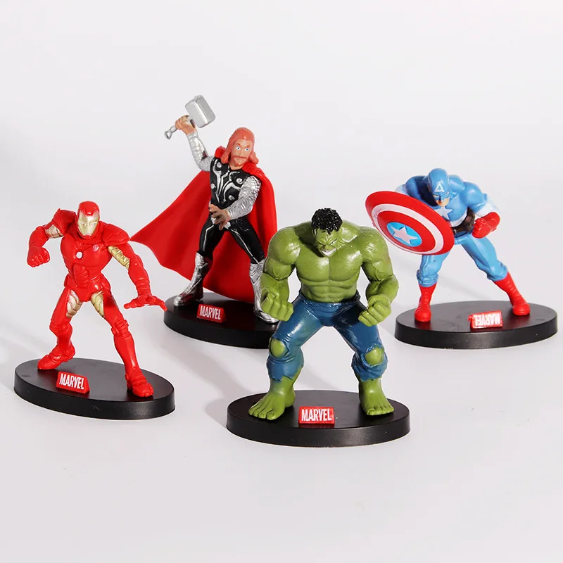 

Marvel Avengers 4 sets of Iron Man Captain America Hulk Raytheon model action figure model toy gift