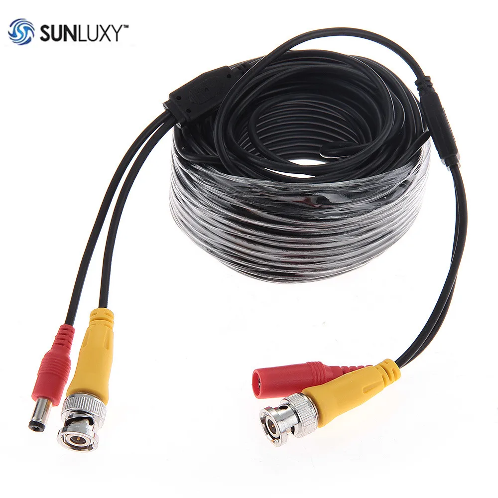 

SUNLUXY 30m/100ft CCTV Camera DVR Video DC Power Cable Security Surveillance BNC RCA Cable Wire Accessory