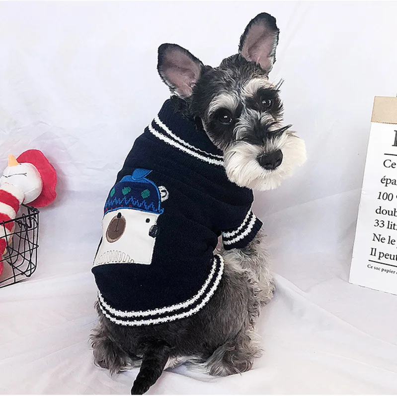 Pet Dog Pullover Clothes Xmas Sweater With Deer Winter Clothing Cotton Warm Thickening Product Teddy Coat Jacket Puppy Chihuahua