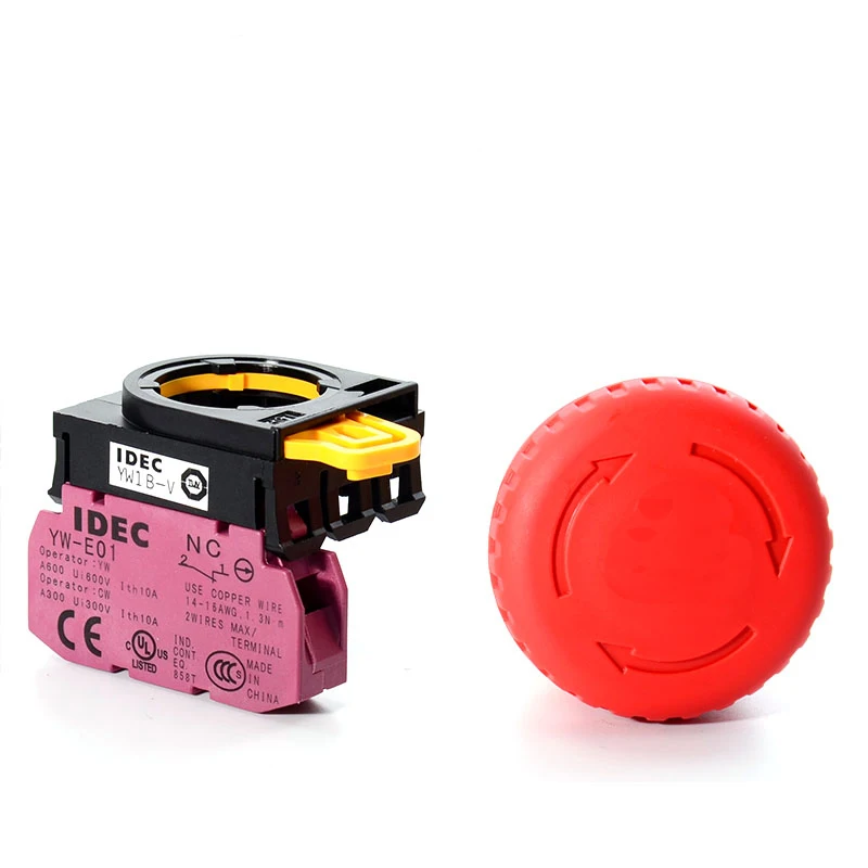 Free shipping 5pc emergency stop button YW1B V4E01R IDEC Push Button Switch Rotate reset Switch button|button switch|buttons buttonsbutton push - AliExpress