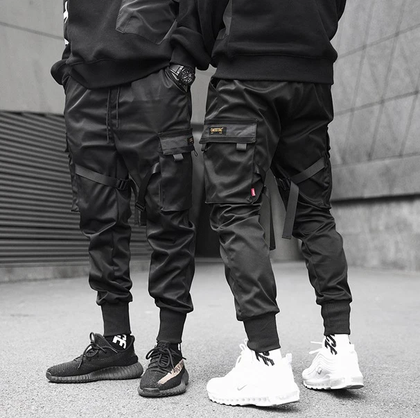 Мужские брюки-карго в стиле хип-хоп с боковыми карманами в стиле пэчворк; Модные Военные Брюки