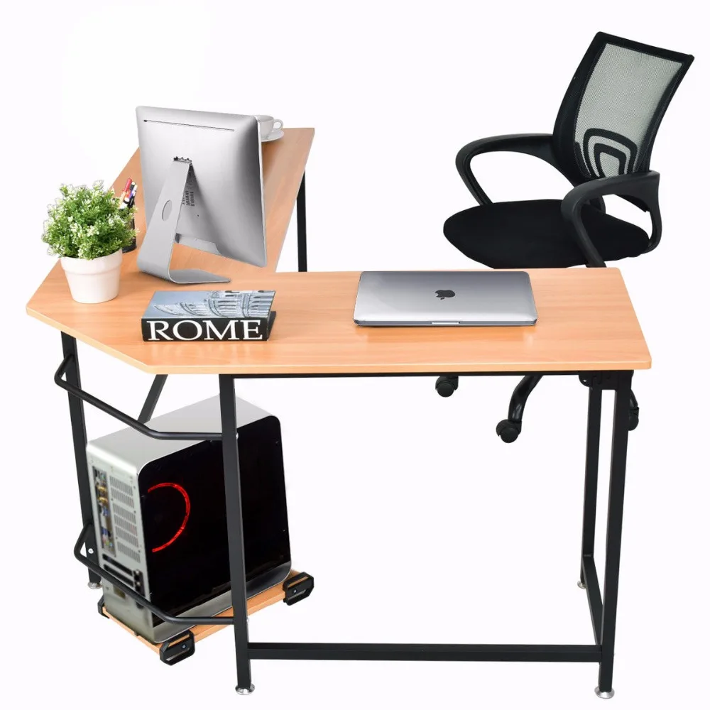 Goplus L-Shaped Corner Computer Desk PC Latop Study Table Modern Workstation Home Office Desk Commercial Furniture HW56370 Goplus L-Shaped Corner Computer Desk PC Latop Study Table Modern Workstation Home Office Desk Commercial Furniture HW56370