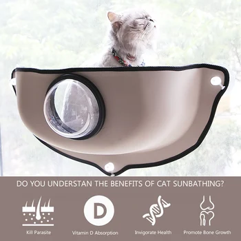 

Hot Sale Cat Hammock Bed Mount Window Pod Lounger Suction Cups Seat Cat Shelves Sunbath Hammock Bed for Cat Hold UP to 10KG