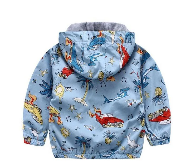 Осенняя ветровка для мальчиков; куртка с рисунком динозавра; Модное детское пальто; Верхняя одежда; детская одежда; сезон осень