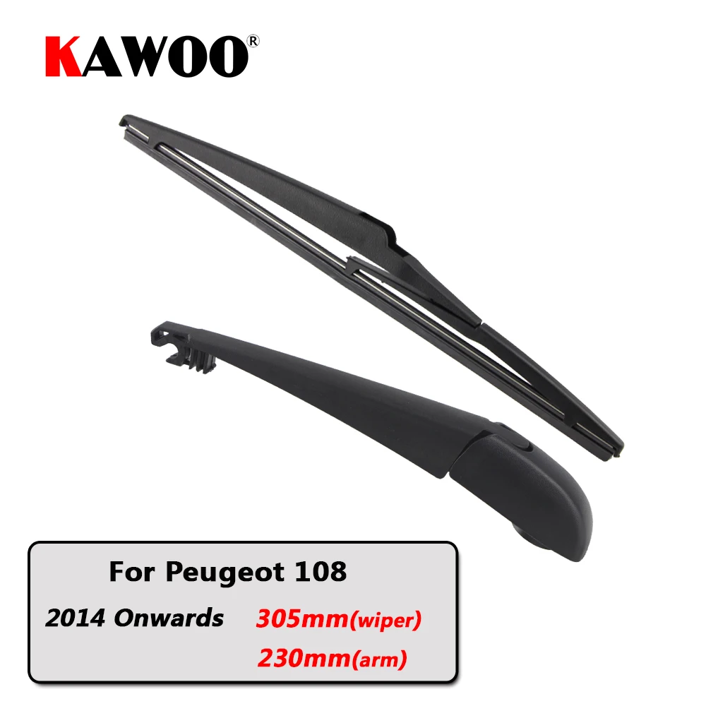 KAWOO Car Rear Wiper Blade Blades Back Window Wipers Arm For Peugeot 108 Hatchback (2014 Onwards KAWOO Car Rear Wiper Blade Blades Back Window Wipers Arm For Peugeot 108 Hatchback (2014 Onwards