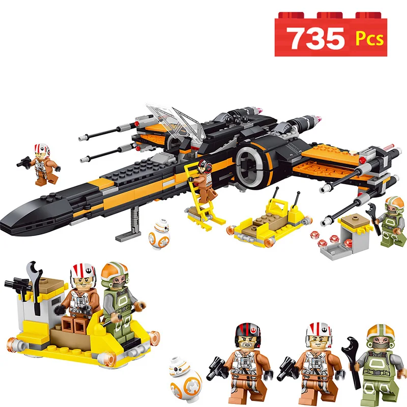 

Poe's X-wing Starwars Fighter Building Blocks Fighter Assembled Fighter Compatible with LegoINGLYS Star Wars X Wing Toys