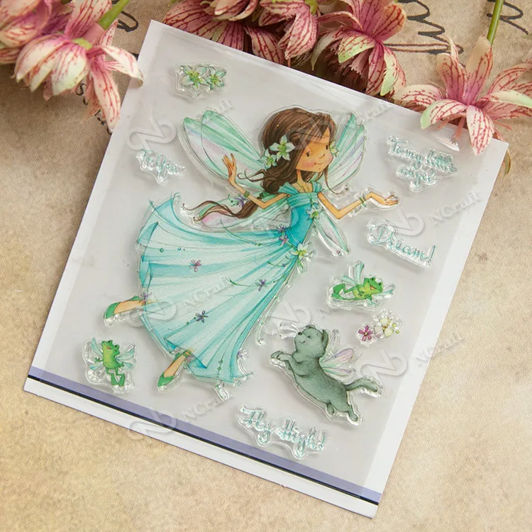 

Little fairy Transparent Clear Silicone Stamp/Seal for DIY scrapbooking/photo album Decorative clear stamp/5447