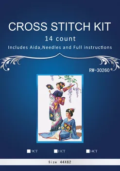 

Needlework Crafts 14CT embroidery similar DIM French DMC Counted Cross Stitch Kit Set DIY Oil painting Japanese girls