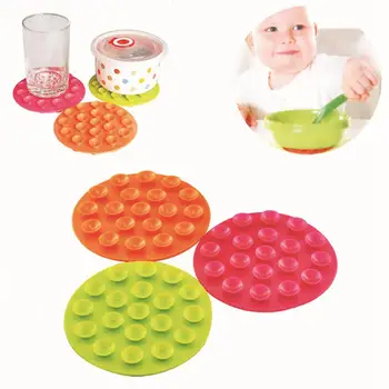 

Silicone Baby Feeding Bowl Cup Anti Slip Placemat Double Sided 19 Suction Cups Sucker Mat Pads Tableware Fixed Non Slip Coaster