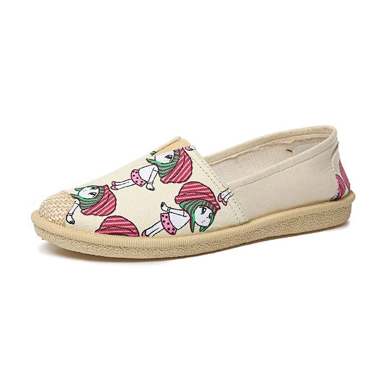 Glissent Femme De Mocassins Bande Femmes 2018 Toile Mode blue Dames Sur Plat Lzzf Mocasines Mujer Beer Dessinée Chaussures Casual Coréenne girl owl Zapatos WO8qwP8xFp