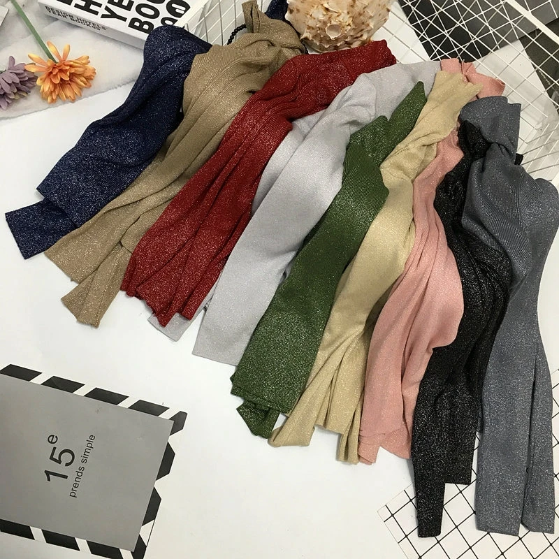 Shiny Lurex Autumn Winter Sweater Women Long Sleeve Pullover Basic Turtleneck Sweaters Women Tops Femme Knitted Korean Style (11)
