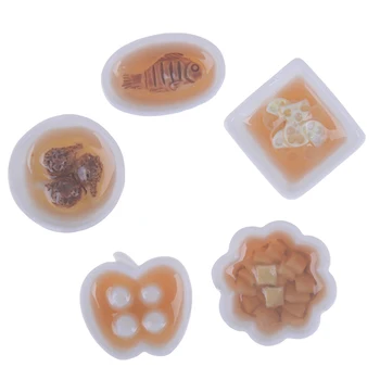 

1:12 Scale Miniature Dollhouse Chinese Rice Mini Chinses Cuisine Dessert Noodles Tofu Fish Pretend Food for Doll Kitchen Toys