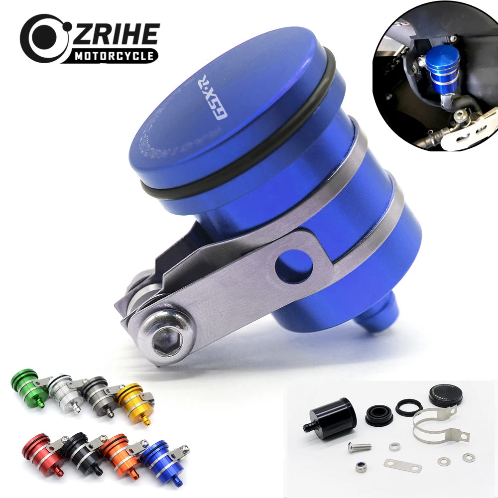 ZRIHE logo GSXR For Suzuki GSX650F 2008-201 GSX1400 2010-2016 Motorcycle Brake Fluid Reservoir Clutch Tank Oil Fluid Cup
