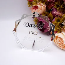 Персональный настольный зеркальный Декор на заказ для невесты и жениха, рамка с именем, свадебные столовые приборы с гвоздями, поддержка, подарки для няни