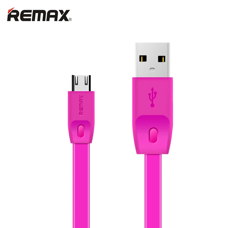 REMAX 2M flat TPE Micro USB Cable data Sync Charger Cables 2.1A fast Charging for Samsung/xiaomi redmi Android Mobile Phone cord - Цвет: Розовый